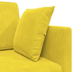 Sofá-Cama de Chão 2 em 1 Amarelo 213x144x60 cm Veludo