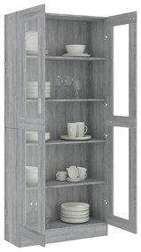 Vitrine 82,5x30,5x185,5 cm derivados madeira cinzento sonoma