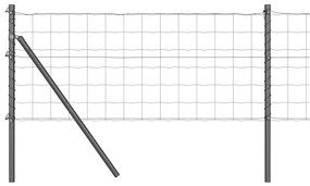 Cerca Euro da com 7 postes, 0,4 x 10 m, em aço galvanizado cinza.