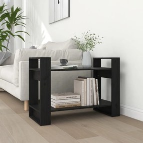 vidaXL Estante/divisória 80x35x56,5 cm pinho maciço preto