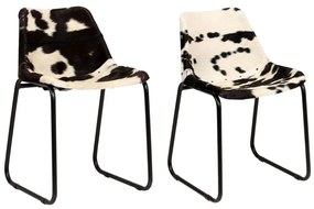 vidaXL Cadeiras de jantar 2 pcs couro de cabra genuíno