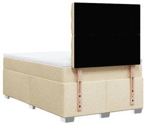 Cama boxspring com colchão 120x190 cm tecido cor creme