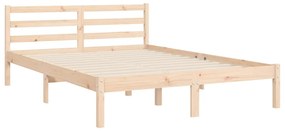 Estrutura de cama com cabeceira 140x190 cm madeira maciça