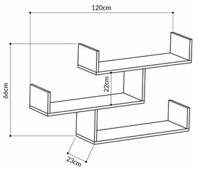 Estante City – Nogueira – 64,6 cm x 170 cm x 24,2 cm