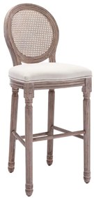 Bancos de bar 2 pcs linho branco