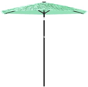 Guarda-sol de jardim com poste de aço 268x268x226 cm verde