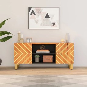 Móvel de TV 105x33,5x46 cm mangueira maciça castanho e preto