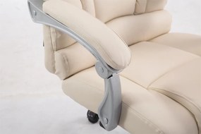 Cadeira de escritório Pacific com apoio para os pés Creme
