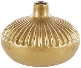 Vaso decorativo em cerâmica dourada 20 cm CERCEI Beliani