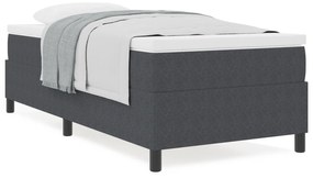 Cama Box Spring com Colchão Cinza Escuro Individual Tecido de Veludo C