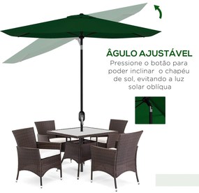 Outsunny Chapéu de Sol de Jardim 300x200x248 cm Proteção UV50+ Chapéu