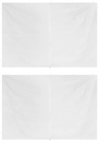 vidaXL Portas para tenda de festas com fecho 2 pcs branco