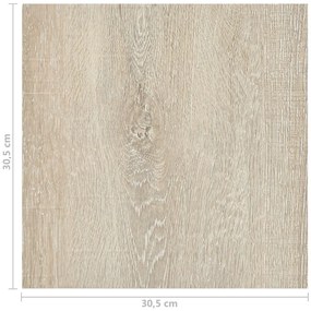 Tábuas de soalho autoadesivas 20 pcs 1,86 m² PVC bege
