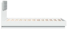 Estrutura de cama c/ cabeceira e luzes LED 90x190 cm branco