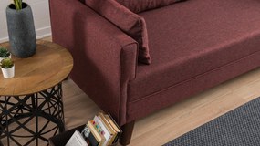 Sofá-Cama de 3 Lugares Bella – Vermelho Claret – 208x85x81 cm