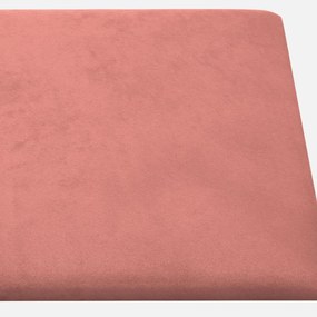Painel de parede 12 pcs 60x30 cm veludo 2,16 m² rosa