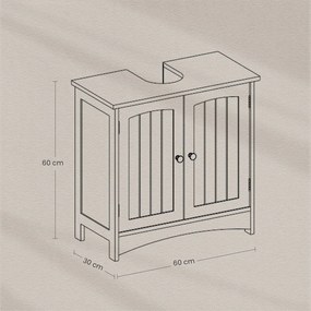 Armário casa de banho para lavatório (NÃO INCLUIDO) 30 x 60 x 60 cm Branco