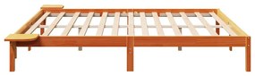 Estrutura de cama com mesas de cabeceira Castanho-mel