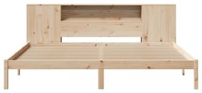 Cama com estante sem colchão 200x200 cm pinho maciço