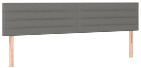 Cama box spring c/ colchão e LED 120x190 cm tecido cinza-escuro