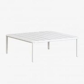 Mesa De Centro Para Jardim Quadrada 90x90 Cm Em Aço Roubly Gardénia Branco - Sklum