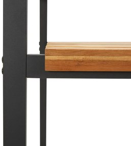 Cadeiras de jardim empilháveis 2 pcs acácia maciça e metal