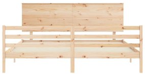 Estrutura de cama Super King Size com cabeceira madeira maciça