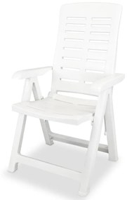 Conjunto de jantar de exterior 7 pcs plástico branco