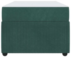 Estrutura de cama com colchão Verde-escuro 90 x 190 cm Veludo
