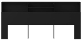 Armário de cabeceira 220x19x103,5 cm preto