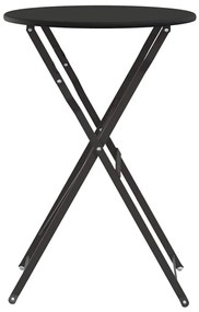 Mesa bistrô dobrável antracite Ø50x71 cm em aço revestido a pó