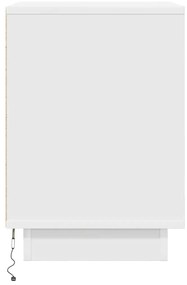 Mesas cabeceira c/ luzes LED 2 pcs 38x34x50 cm branco