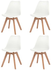 Cadeiras de jantar 4 pcs plástico branco