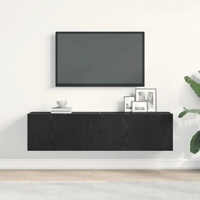 Móvel de TV 120x30x30,5cm derivados de madeira carvalho preto