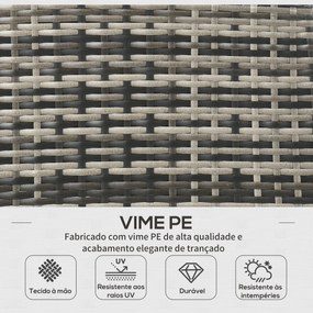 Conjunto de Jardim 6 Peças em Vime Sintético – Modena Gris – Cinzento