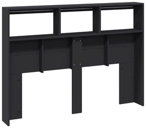 Armário de cabeceira com luzes LED 140x17x102 cm preto