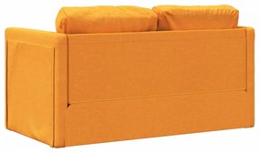 Sofá-cama sem pés 112x174x55 cm tecido amarelo-escuro