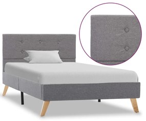 vidaXL Estrutura de cama 90x200 cm tecido cinzento-claro