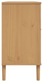 Aparador SENJA aspeto de vime 112x40x80cm pinho maciço castanho