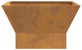 Fogueira Quadrada Castanha 60x60x35 cm de Aço Envelhecido