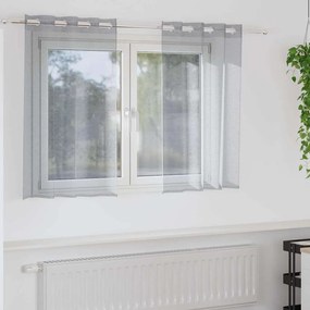 Cortinas 2 pcs Cinzento-escuro 140 x 140 cm Poliéster