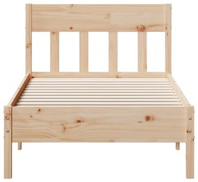 Estrutura de cama com cabeceira 90x190 cm pinho maciço