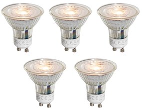Conjunto de 5 lâmpadas LED GU10 50mm transparentes 3W 250 lm 2200K