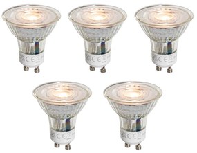Conjunto de 5 Lâmpadas LED GU10 transparentes de 50mm 3W 250 lm 2200K