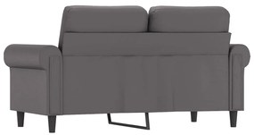 Sofá de 2 lugares 120 cm couro artificial cinza