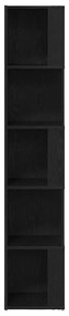 Armário de Canto vidaXL Preto Carvalho 33x33x164,5 cm Madeira de Engen