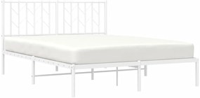 Estrutura de cama com cabeceira 140x200 cm metal branco