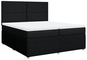 Cama com molas/colchão 200x200 cm tecido preto
