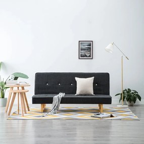 247028 vidaXL Sofá-cama em tecido cinzento escuro
