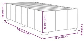 Estrutura de cama sem colchão 90x190 cm tecido cinzento-claro